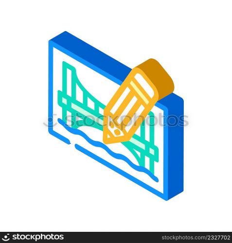 pencil architect tool for create construction isometric icon vector. pencil architect tool for create construction sign. isolated symbol illustration. pencil architect tool for create construction isometric icon vector illustration