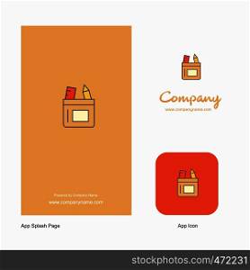 Pencil box Company Logo App Icon and Splash Page Design. Creative Business App Design Elements