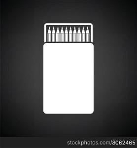 Pencil box icon. Black background with white. Vector illustration.