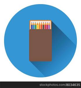 Pencil box icon. Flat color design. Vector illustration.