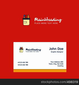 Pencil box logo Design with business card template. Elegant corporate identity. - Vector