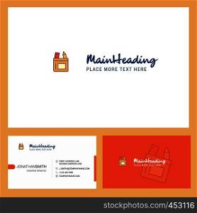 Pencil box Logo design with Tagline & Front and Back Busienss Card Template. Vector Creative Design