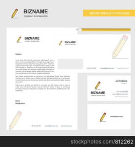 Pencil Business Letterhead, Envelope and visiting Card Design vector template