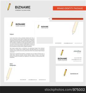 Pencil Business Letterhead, Envelope and visiting Card Design vector template