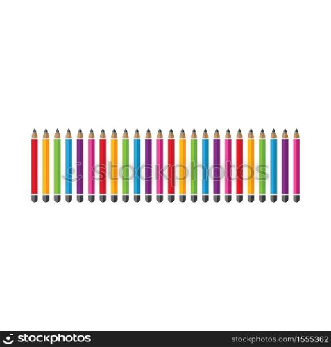 Pencil colour in white background illustration vector