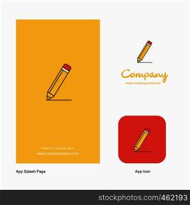 Pencil Company Logo App Icon and Splash Page Design. Creative Business App Design Elements