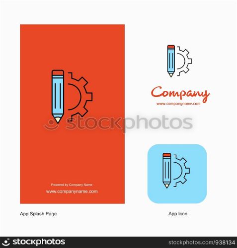 Pencil Company Logo App Icon and Splash Page Design. Creative Business App Design Elements