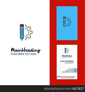 Pencil Creative Logo and business card. vertical Design Vector