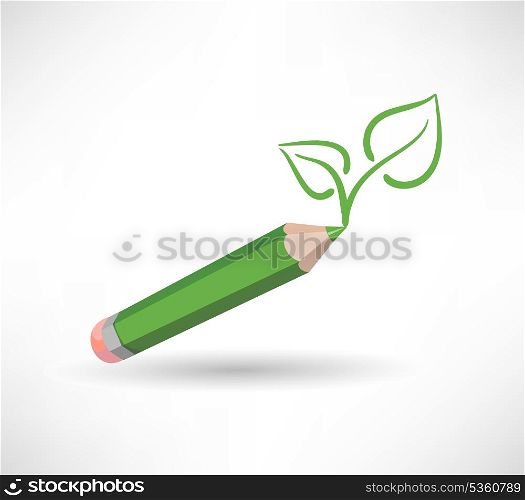 pencil draws leaf