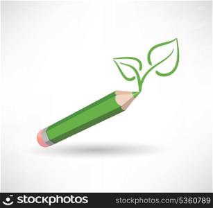pencil draws leaf
