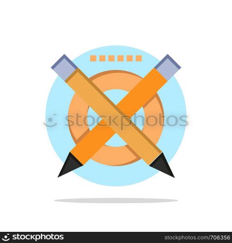 Pencil, Education, Pen, Line Abstract Circle Background Flat color Icon