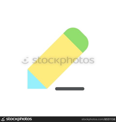 Pencil flat color ui icon. Drawing lines. Photo decoration. Photography editor instrument. Simple filled element for mobile app. Colorful solid pictogram. Vector isolated RGB illustration. Pencil flat color ui icon