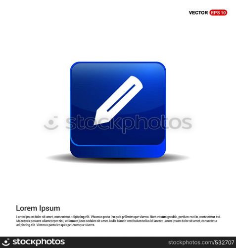 Pencil icon - 3d Blue Button.