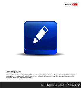 Pencil icon - 3d Blue Button.