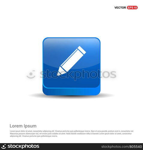 Pencil icon - 3d Blue Button.