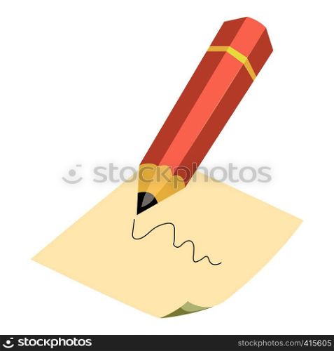 Pencil icon. Cartoon illustration of pencil vector icon for web. Pencil icon, cartoon style