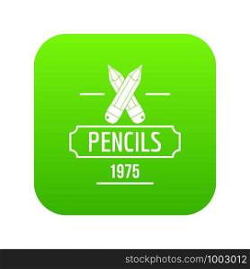 Pencil icon green vector isolated on white background. Pencil icon green vector