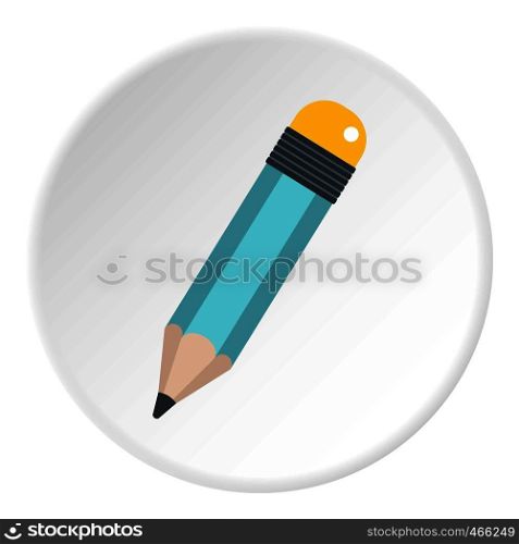 Pencil icon in flat circle isolated on white background vector illustration for web. Pencil icon circle