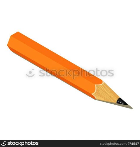 Pencil icon. Isometric illustration of pencil vector icon for web. Pencil icon, isometric style