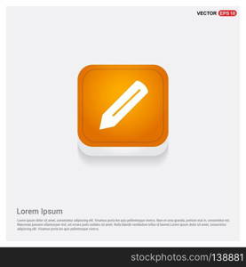 Pencil icon Orange Abstract Web Button - Free vector icon