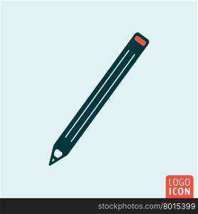 Pencil icon. Pencil logo. Pencil symbol. Writing tool icon isolated, minimal design. Vector illustration