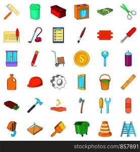 Pencil icons set. Cartoon style of 36 pencil vector icons for web isolated on white background. Pencil icons set, cartoon style