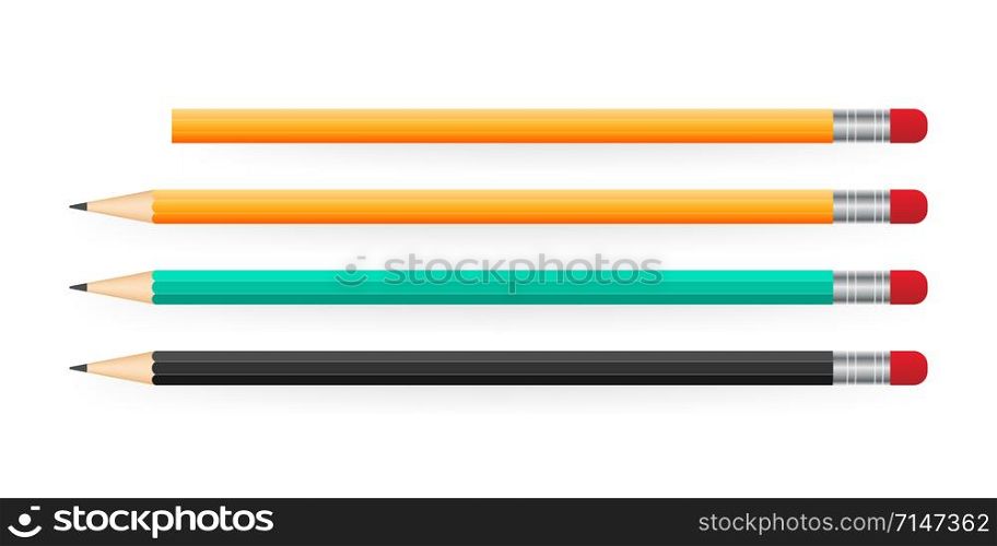 Pencil in a realistic style for various web sites. Vector stock illustration. Pencil in a realistic style for various web sites. Vector stock illustration.