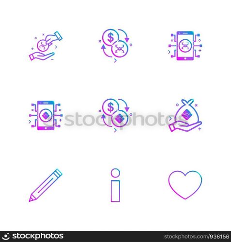 pencil , inforamation , heart , crypto currency , money, crypto , currency , icons , lock , unlock , graph , rate ,icon, vector, design, flat, collection, style, creative, icons
