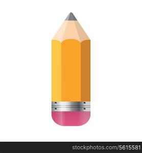 Pencil Isolated on White Background Vector Illustration.