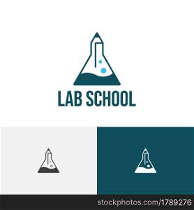 Pencil Laboratory Tube Chemistry Science Education School Logo
