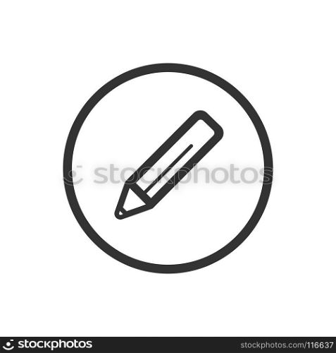 Pencil line icon on a white background. Vector illustration