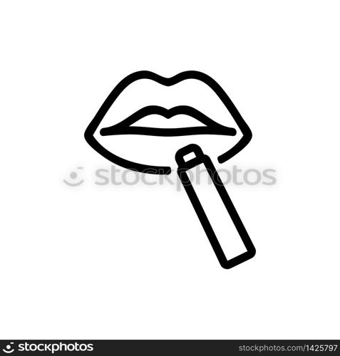 pencil lip contour icon vector. pencil lip contour sign. isolated contour symbol illustration. pencil lip contour icon vector outline illustration