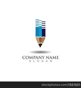Pencil logo creative design inspiration or Education template Vector