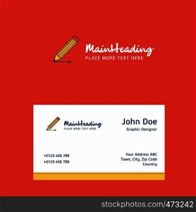 Pencil logo Design with business card template. Elegant corporate identity. - Vector