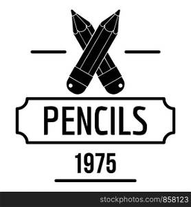 Pencil logo. Simple illustration of pencil vector logo for web. Pencil logo, simple black style