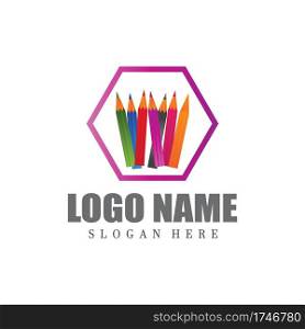 pencil logo vector icon template Illustration