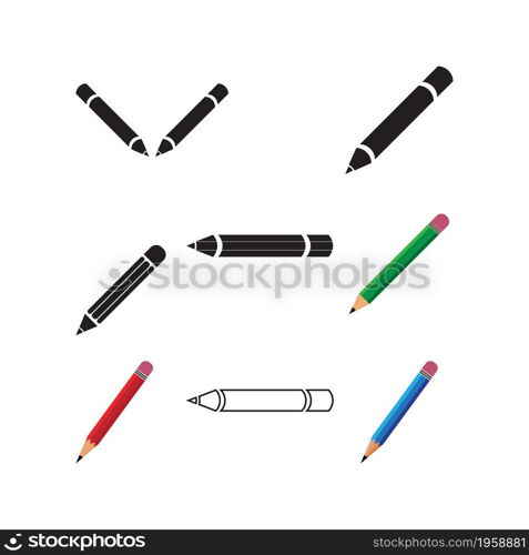 pencil logo vector icon template Illustration