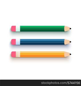 Pencil multicolor in flat design