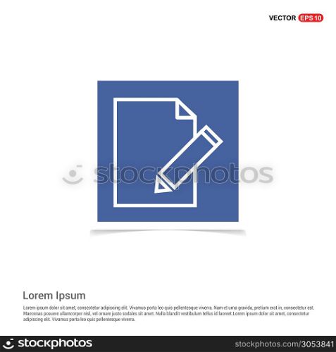 Pencil, note icon - Blue photo Frame