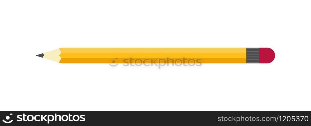 pencil on white background in flat style, vector illustration. pencil on white background in flat style, vector