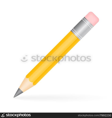 Pencil on white. Vector illustration of a pencil isolated on white background