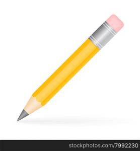 Pencil on white. Vector illustration of a pencil isolated on white background