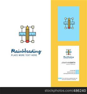 Pencil scale Creative Logo and business card. vertical Design Vector