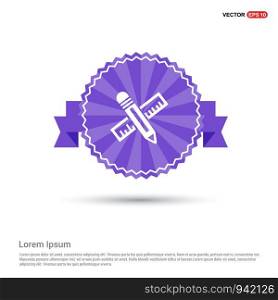 pencil scale icon - Purple Ribbon banner