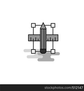 Pencil scale Web Icon. Flat Line Filled Gray Icon Vector