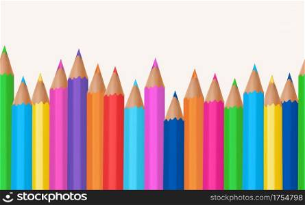 Pencil seamless pattern in a realistic style. Bright design. Vector illustration.