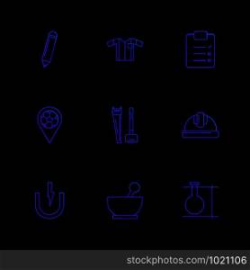 pencil , shirt ,clipboard, navigation , hardware , labour , bowl , testtube , chemistry , icon, icons, set, line, vector, business, sign, symbol, outline,