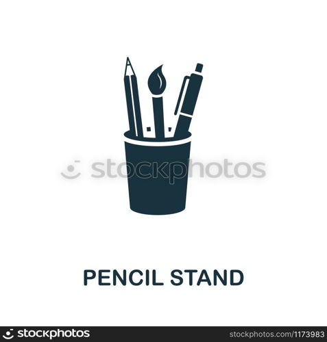 Pencil Stand icon vector illustration. Creative sign from education icons collection. Filled flat Pencil Stand icon for computer and mobile. Symbol, logo vector graphics.. Pencil Stand vector icon symbol. Creative sign from education icons collection. Filled flat Pencil Stand icon for computer and mobile