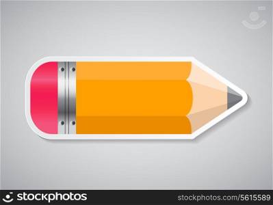 Pencil Sticker Label Vector Illustration. Isolated. EPS10.