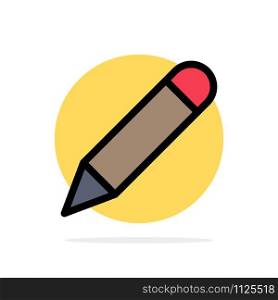 Pencil, Study, School, Write Abstract Circle Background Flat color Icon